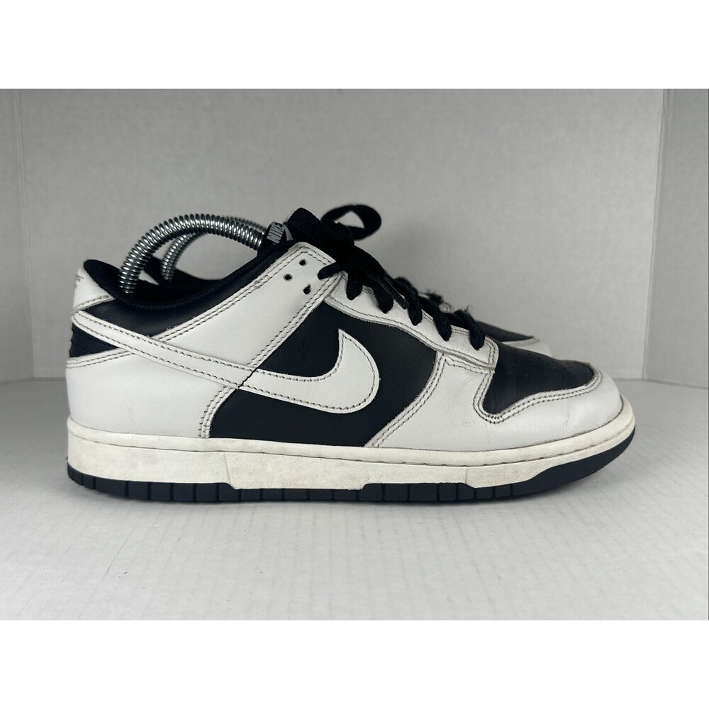 Nike Dunk Low Black/White Colorblock Leather Low Top Kids 7 Y FB9109-010